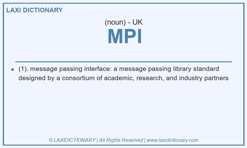 Definition MPI in British English