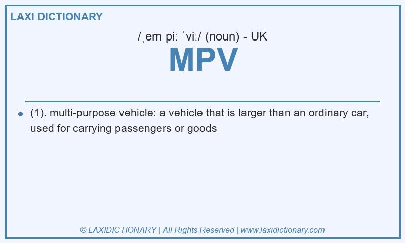 Definition MPV in British English