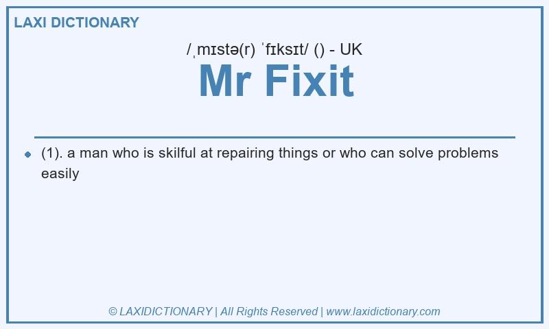Definition Mr Fixit in British English