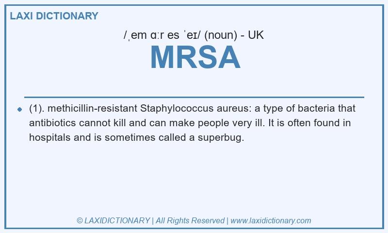 Definition MRSA in British English