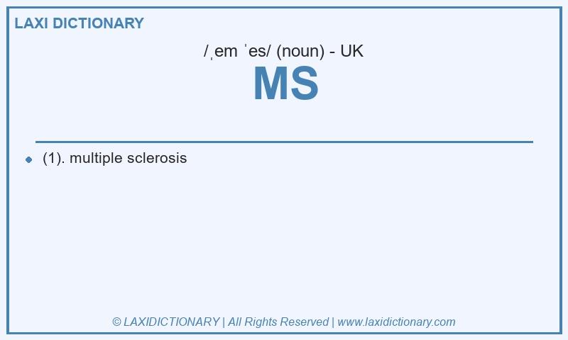 Definition MS in British English