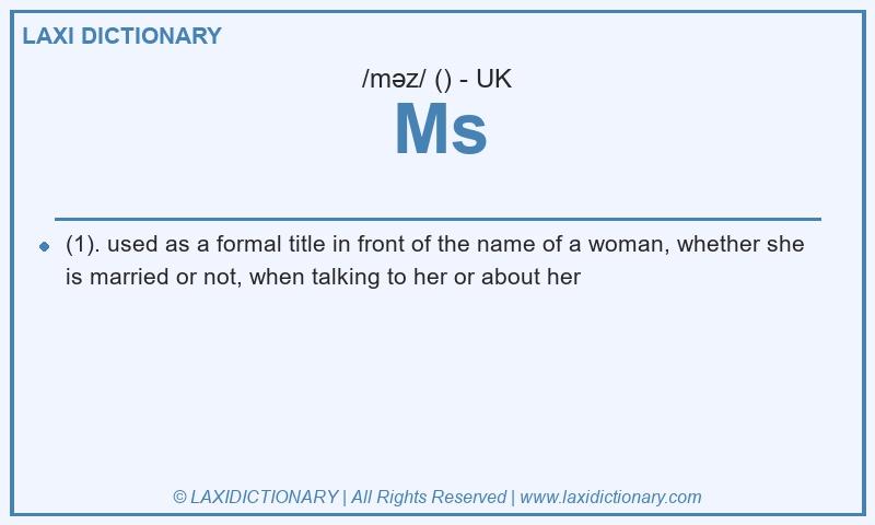 Definition Ms in British English