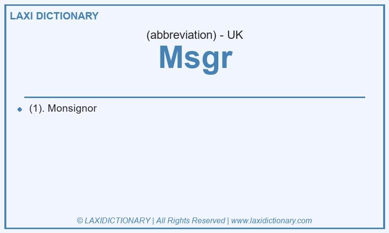 Definition Msgr in British English