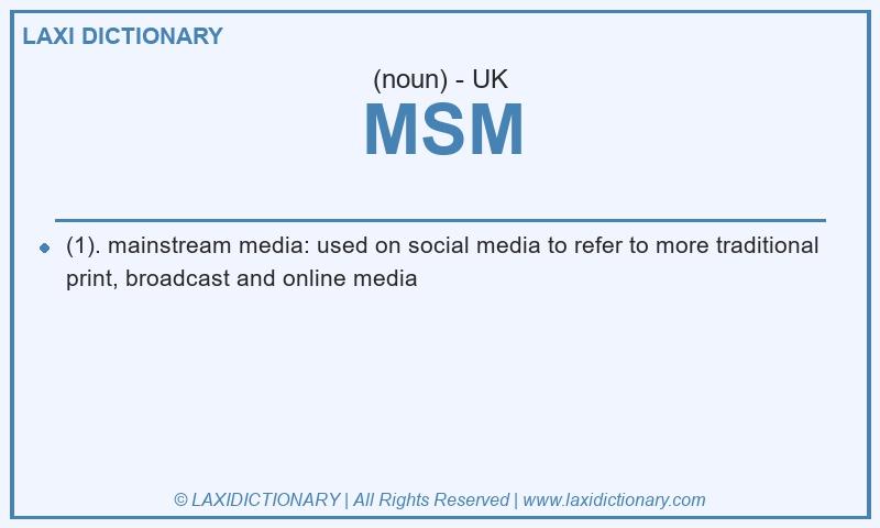 Definition MSM in British English