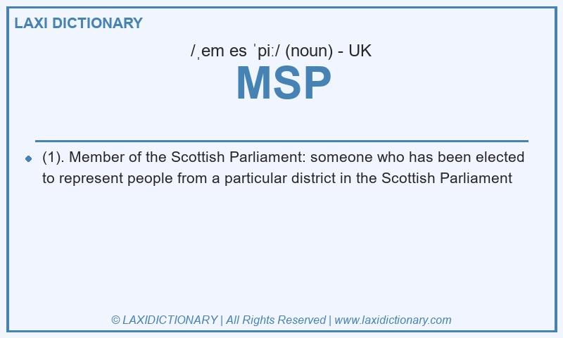 Definition MSP in British English