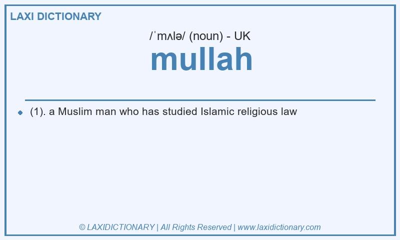Definition mullah in British English