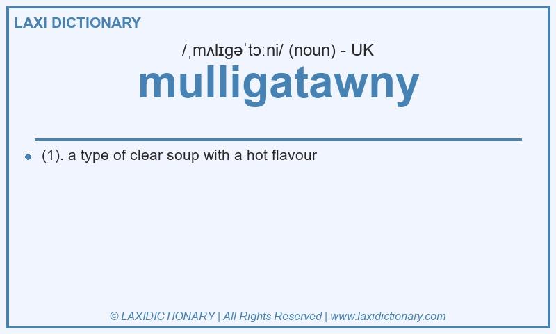 Definition mulligatawny in British English