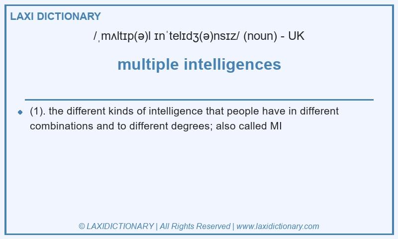 Definition multiple intelligences in British English