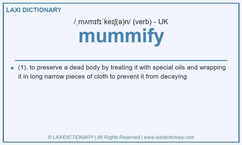 Definition mummify in British English