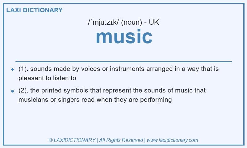 Definition music in British English