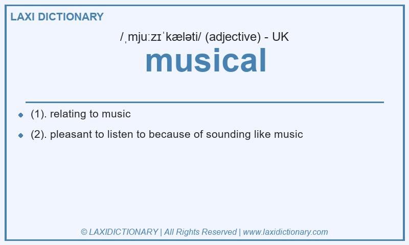 Definition musical in British English