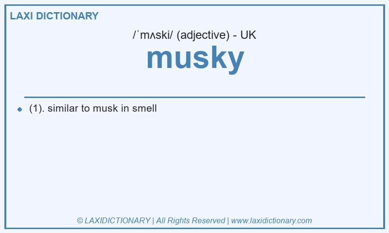 Definition musky in British English