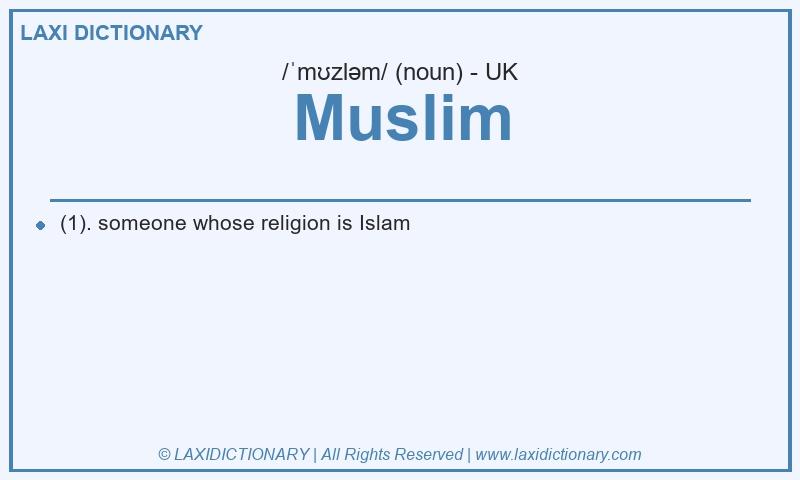 Definition Muslim in British English