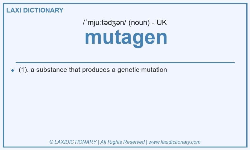 Definition mutagen in British English