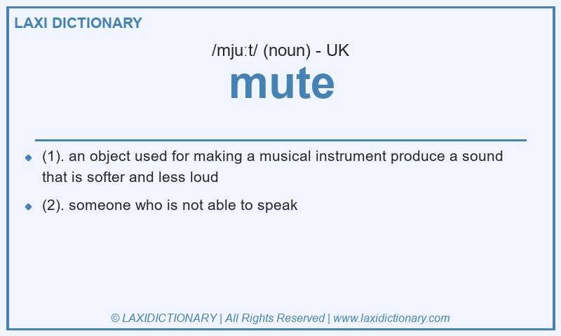 Definition mute in British English