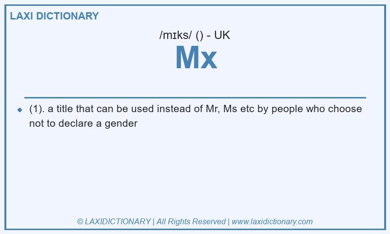 Definition Mx in British English
