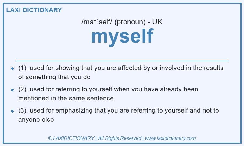 Definition myself in British English