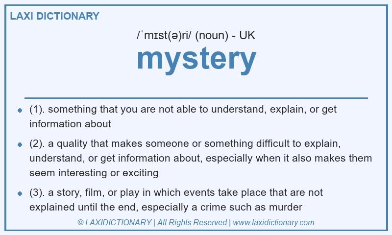 Definition mystery in British English