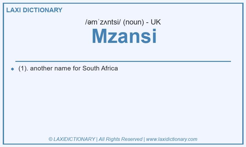 Definition Mzansi in British English