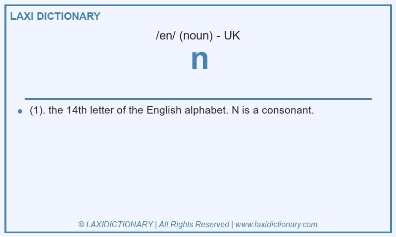 Definition n in British English