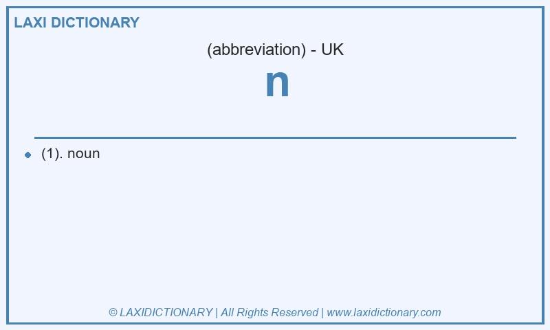Definition n in British English