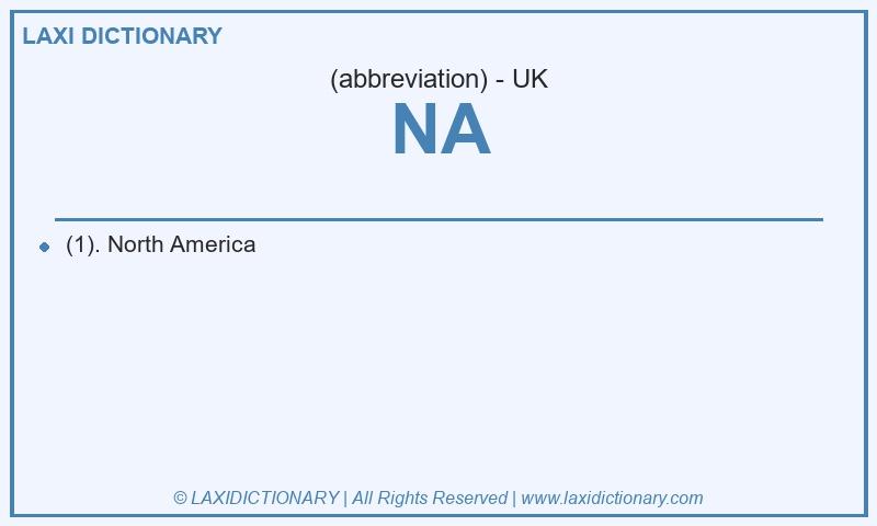 Definition NA in British English