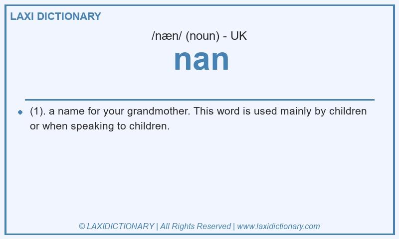 Definition nan in British English