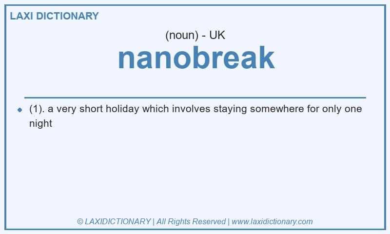 Definition nanobreak in British English