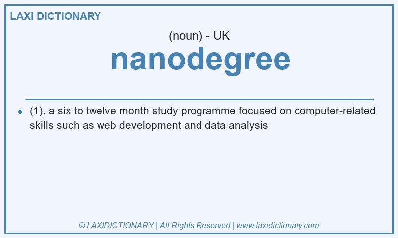 Definition nanodegree in British English