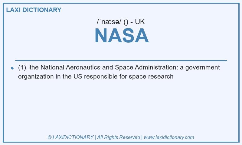 Definition NASA in British English
