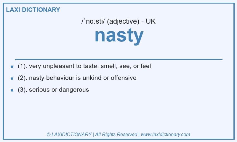 Definition nasty in British English