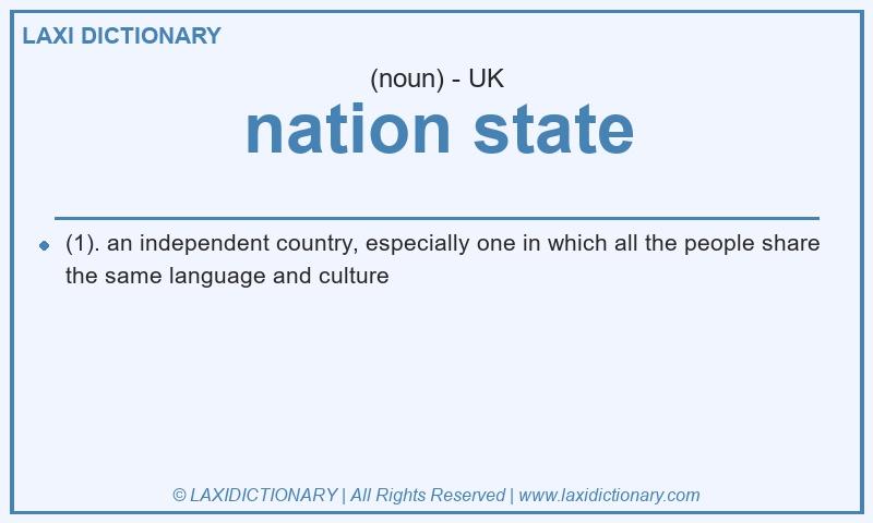 Definition nation state in British English