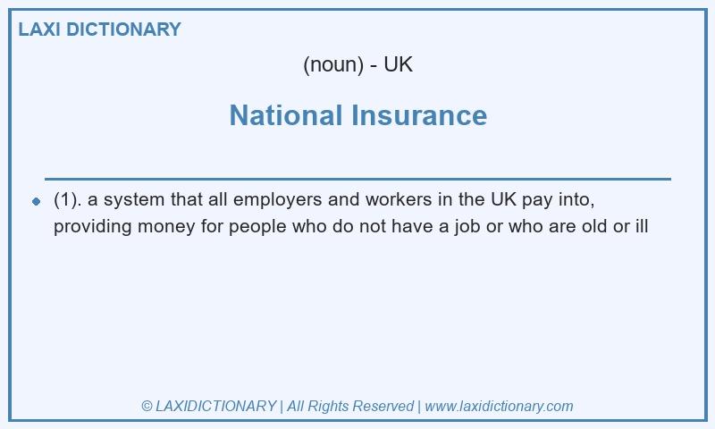 Definition National Insurance in British English