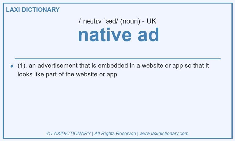 Definition native ad in British English