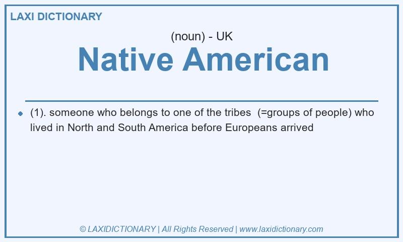 Definition Native American in British English
