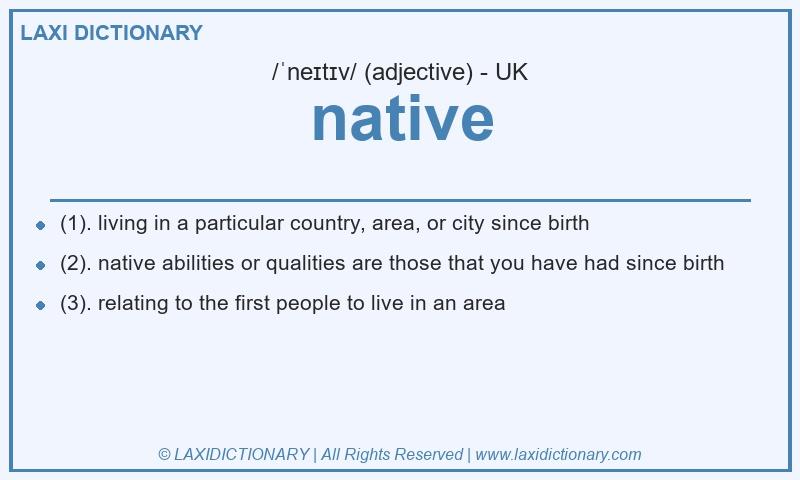 Definition native in British English