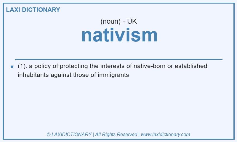 Definition nativism in British English