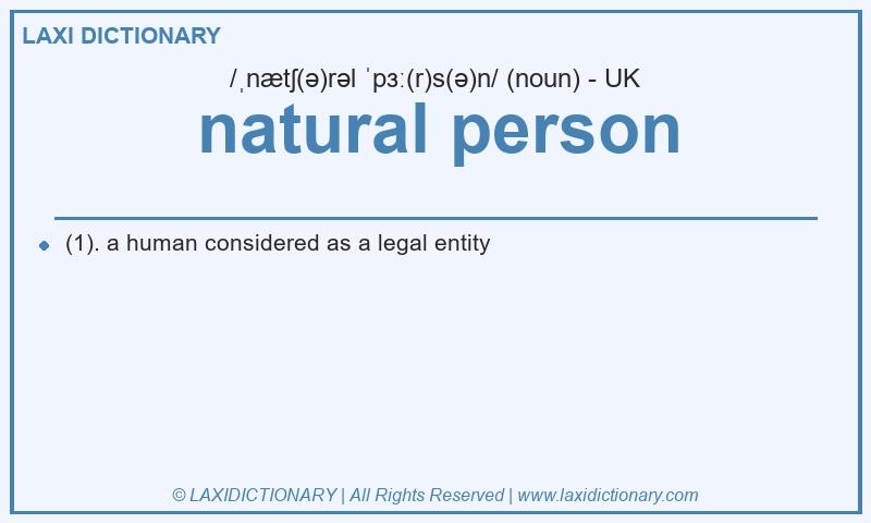 Definition natural person in British English