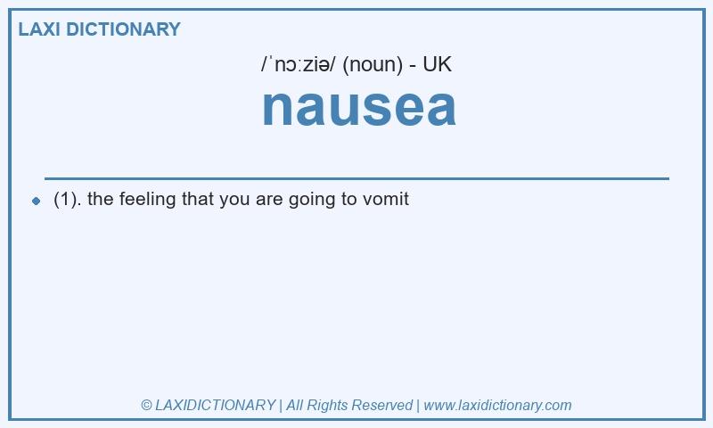 Definition nausea in British English