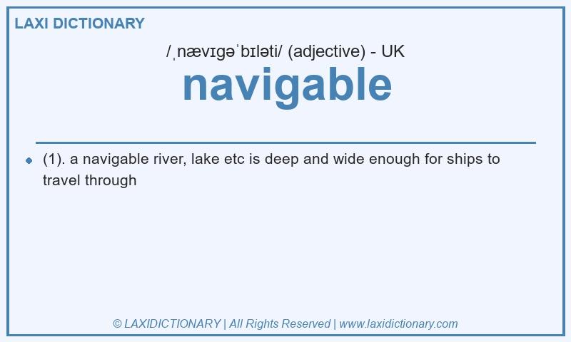 Definition navigable in British English