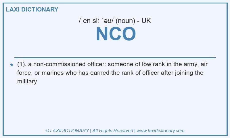 Definition NCO in British English