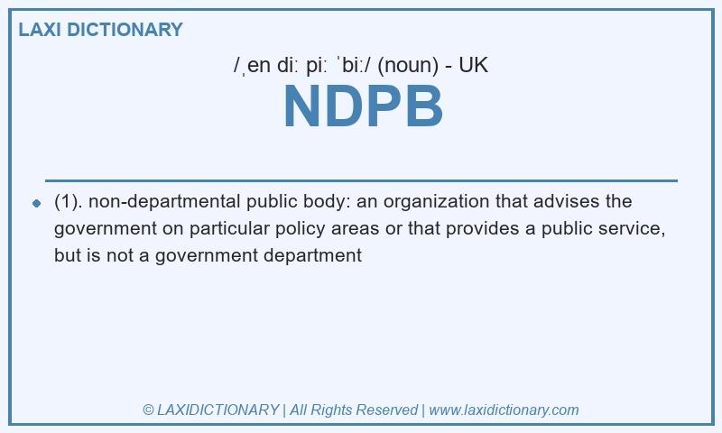 Definition NDPB in British English