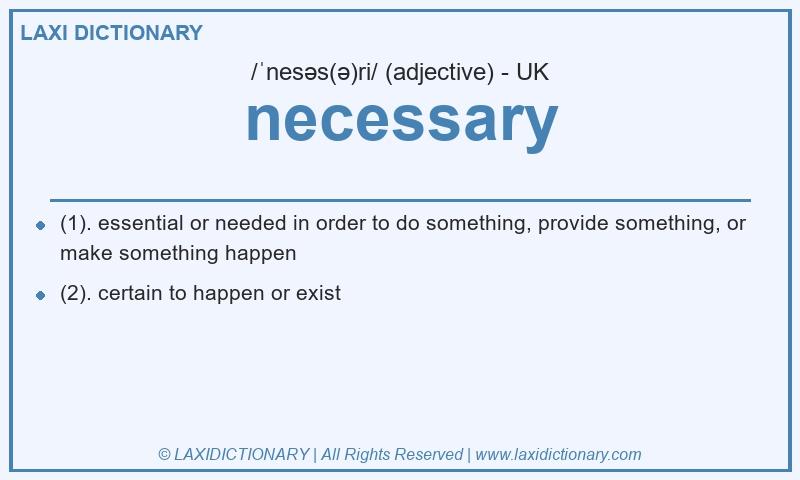 Definition necessary in British English
