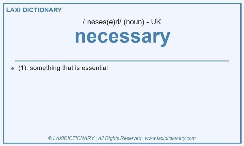 Definition necessary in British English
