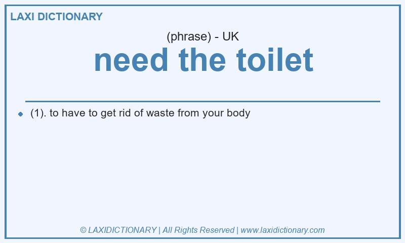 Definition need the toilet in British English