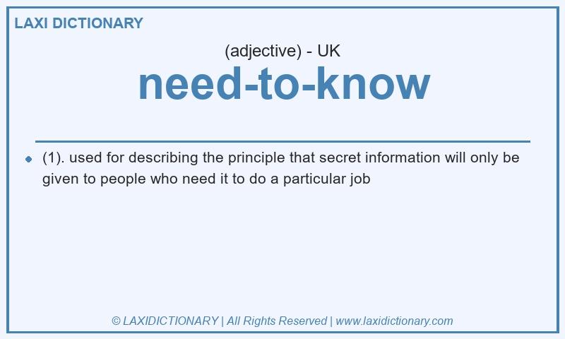 Definition need-to-know in British English