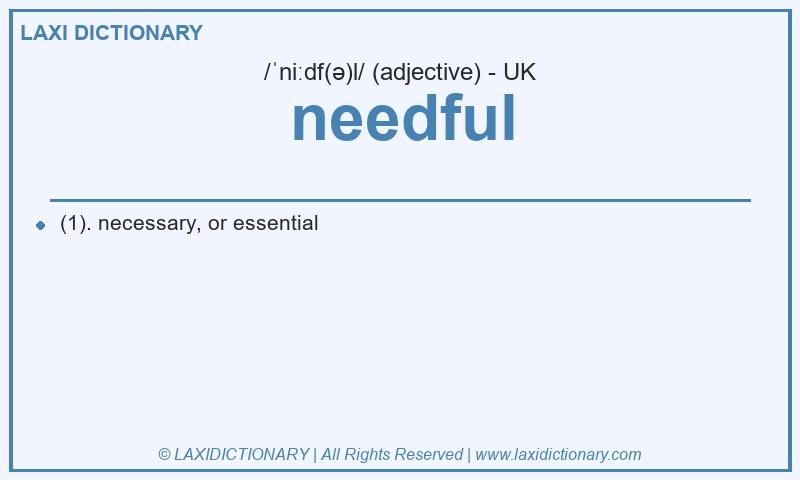 Definition needful in British English