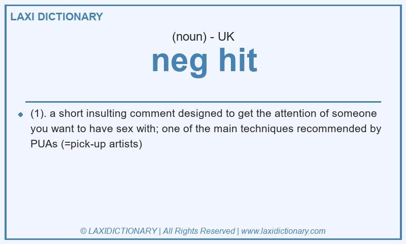 Definition neg hit in British English