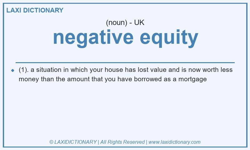 Definition negative equity in British English
