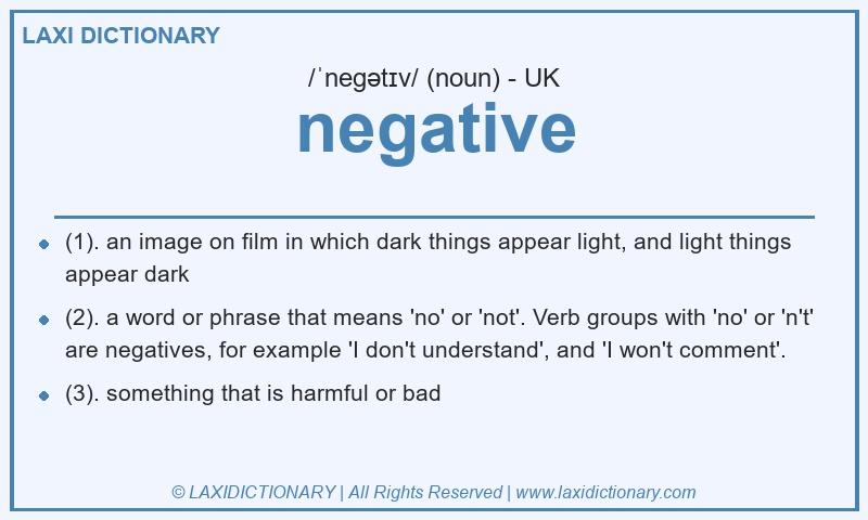 Definition negative in British English
